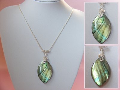 Beautiful music gifts 925 Labradorite necklace