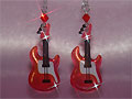 Red guitar Swarovski beads music gift earrings