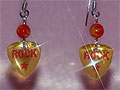 Guitar pick plectrum lampwork beads music gift earrings