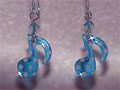 Blue quaver Swarovski beads music gift earrings