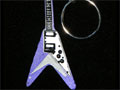 Purple Flying V guitar key ring