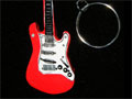 Red Strat guitar keyring