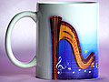 Personalised harp music gift mug