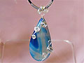 Musician jewellery blue pear drop Agate necklace
