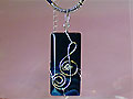 Musician jewellery dark blue Agate necklace