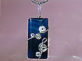 Dark blue Agate music themed necklace