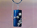 Music themed deep blue Agate necklace