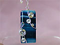 Music themed blue rectangular Agate necklace