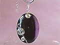 Mauve druzy Agate music themed necklace