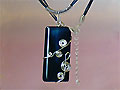 Dark blue Agate music themed necklace