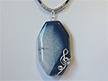 Blue octagonal Agate music themed necklace