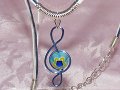 Music jewellery lampwork glass necklace