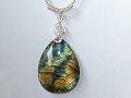 Music themed pear drop Labradorite necklace