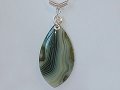 Green leaf Agate music themed necklace
