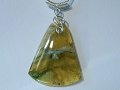 925 bell African green Opal music themed necklace