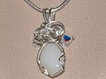 Handmade swirly Swarovski opal necklace