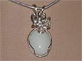 Handmade wire wrapped Swarovski opal necklace