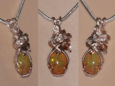 Antique effect hand cut opal Swarovski necklace