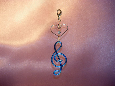 Blue treble clef music note decoration