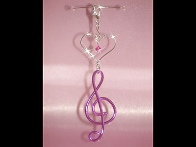 Hot pink treble clef music note decoration