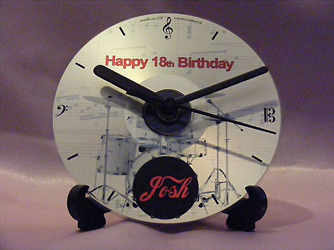 Music gifts drum kit personalised CD clock