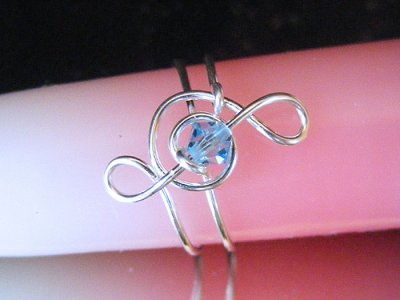 Music jewellery March birthstone aquamarine ring
