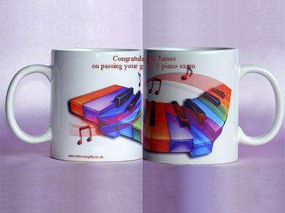 Music theme gifts personalised piano mug