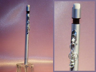 Music theme silver mechanical pencil