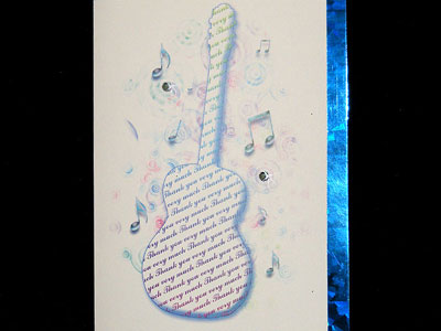Music themed accoustic guitar Thank You Card 