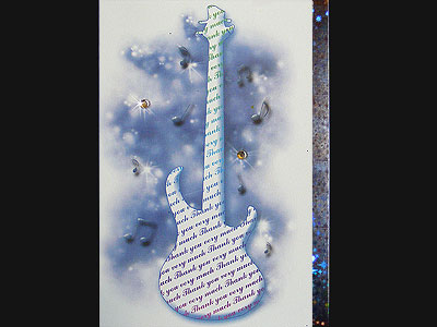 Music themed bass guitar Thank You card
