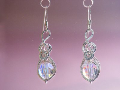 Music themed gifts Swarovski crystal earrings