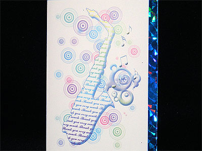 Music themed saxophone Thank You card