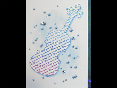 Music themed violin Thank You card