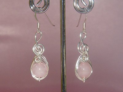 Musician gifts Rose pink quartz earrings