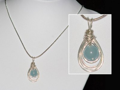 Blue gemstone bead handmade necklace