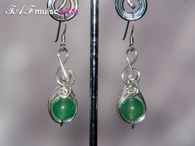 Aventurine Music themed earrings