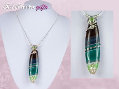 Handmade tribal style Green Agate necklace