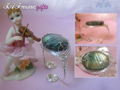 Music jewellery oval Labradorite bangle