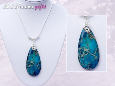 Music themed blue Jasper necklace