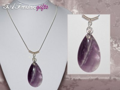 Purple Amethyst handmade music themed necklace