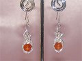 Orange veins Agate music themed earrings