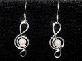 Swarovski pearls beads music themed earrings