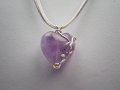 Amethyst heart music themed necklace