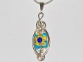 Blue flower Millefiori glass bead handmade necklace