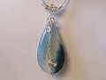 Blue pear Agate handmade music themed necklace