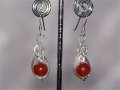 Bright red Agate Music themed earrings