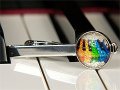 Colourful piano keyboard tie clip