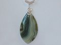 Green leaf Agate handmade music themed necklace