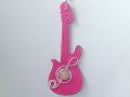 Hot pink guitar quartz long necklace