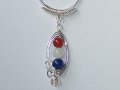 Patriotic themed Agate marquise music necklace
